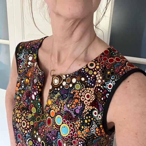 Mandala Design Cotton Dress - Size Small - Black Dot Pattern - Picture 3 of 10